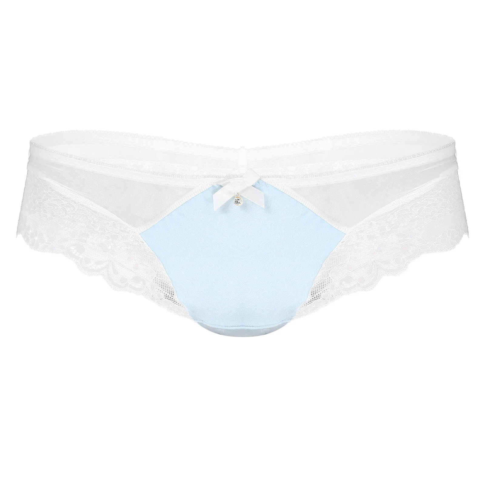 

Трусы мужские кружевные, с бантом, прозрачные, с эластичным поясом