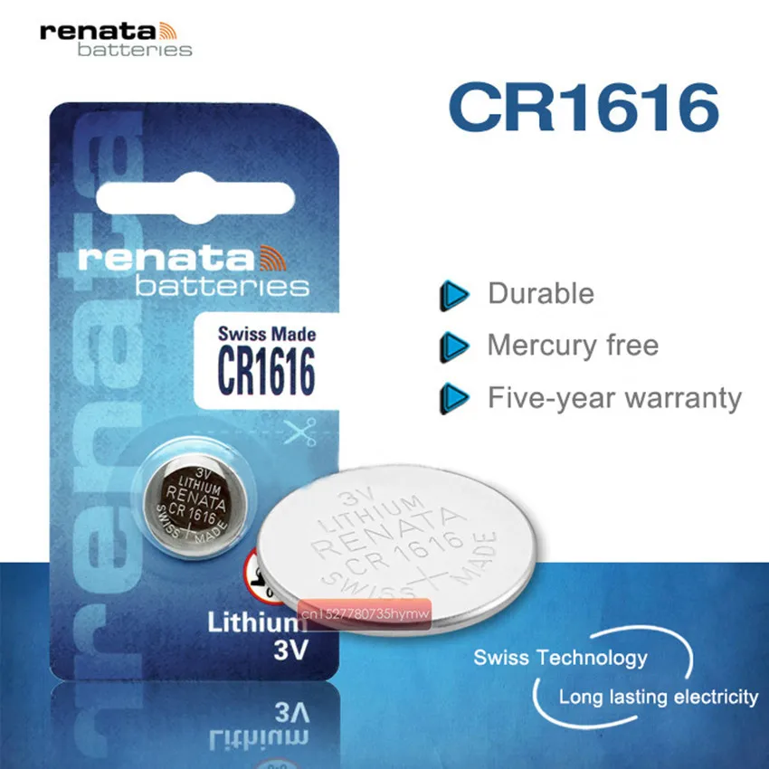 2 шт. литиевая батарея Renata CR1616 3 в 100 оригинальный бренд аккумулятор renata 1616 |