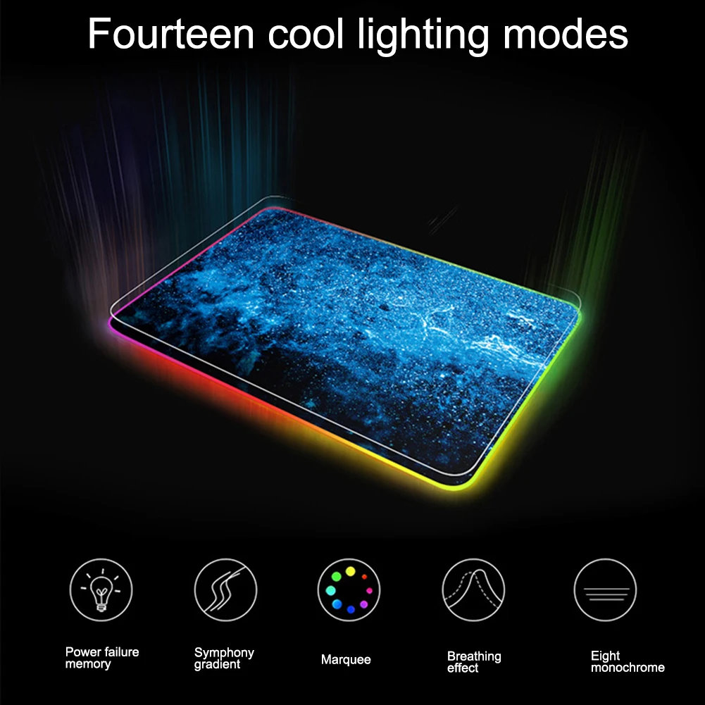 Светодиодный RGB коврик для мыши Большой XL Большой размер USB Проводное освещение игровой коврик для мыши для игр ноутбук компьютерные мыши коврик Mause Pad