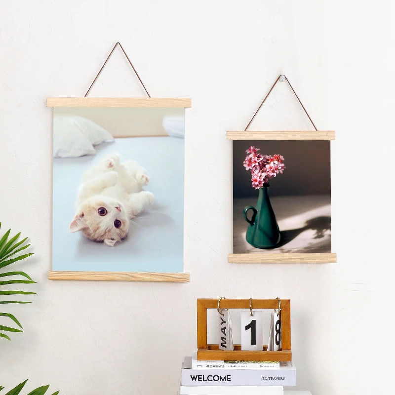 Nature Solid Wooden Magnetic Picture Frame 30x40 50x70cm Hanger Posters Painting Photos Frames Kids Room Living Room Home Decor images - 6