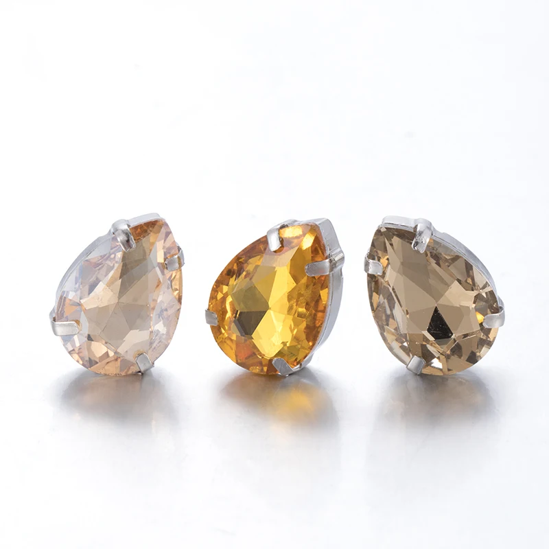 20 шт сияющие золотые тени слеза падение стекло кристалл страз Высокое качество