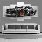 Картины на холсте для гостиной, Форд Мустанг, 5 шт., современный постер в рамке для домашнего декора, HD-принт, машина Rtr