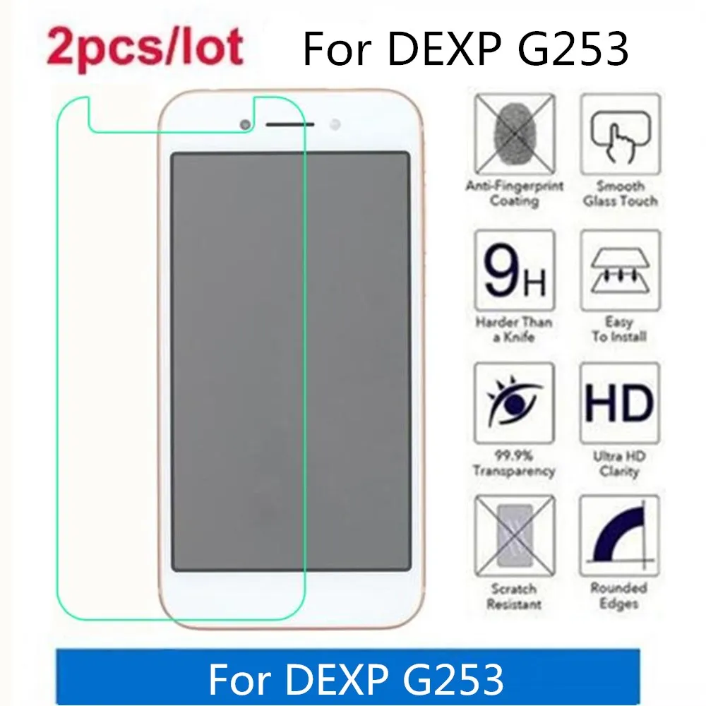 2 шт./партия для DEXP G253 закаленное стекло 9H 2.5D Премиум Защитная пленка экрана