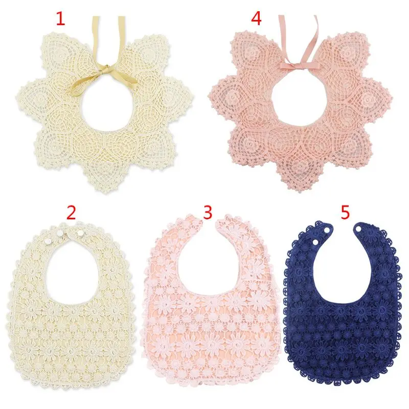 

Baby Bib Floral Lace Saliva Towel Bandana Waterproof Portable Feeding Bibs Newborn Supplies Soft Multi-layer Girls Fashion Cute