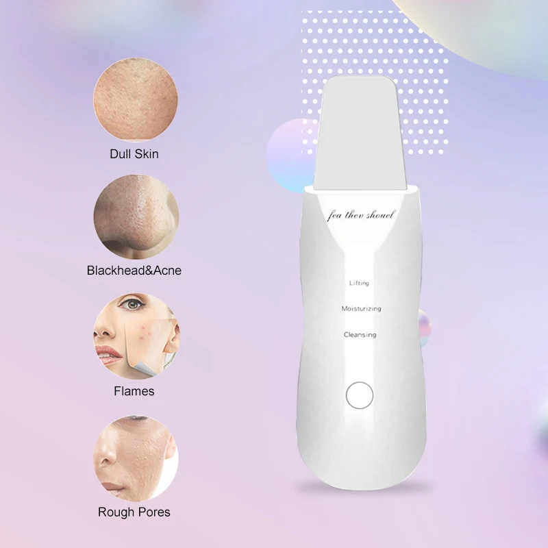 Ультразвуковой скребок для кожи лица пилинг Ион Глубокая чистка удаление черных точек перезаряжаемое