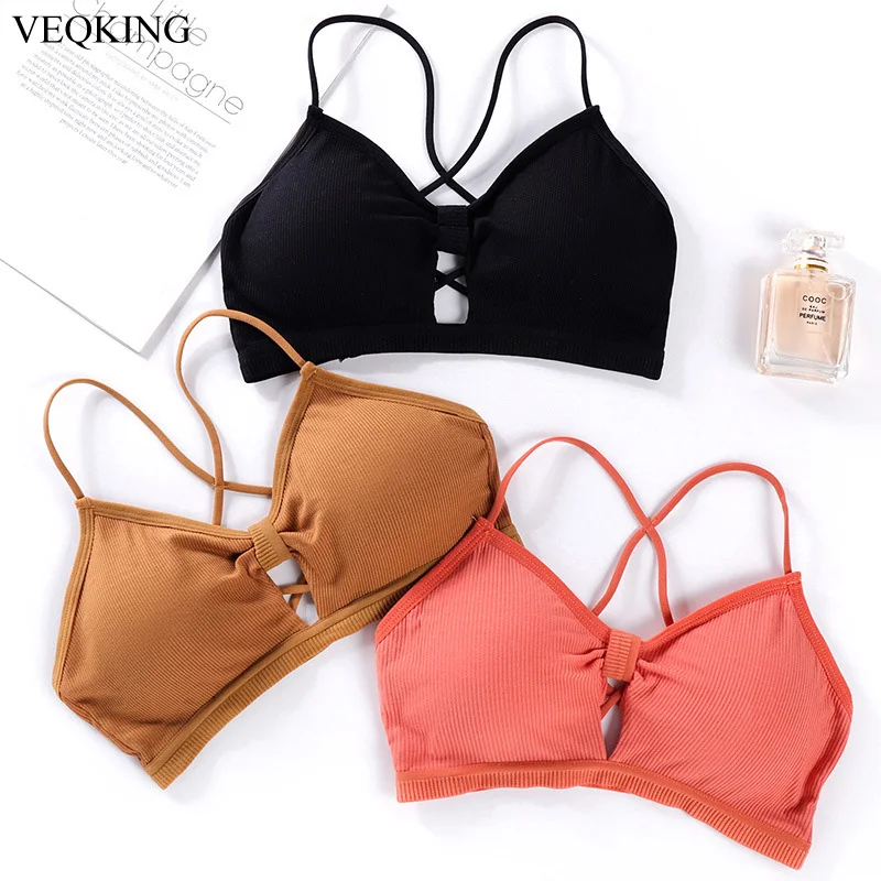 VEQKING Женские Спортивные бюстгальтеры с перекрестными лямками на спине дышащие