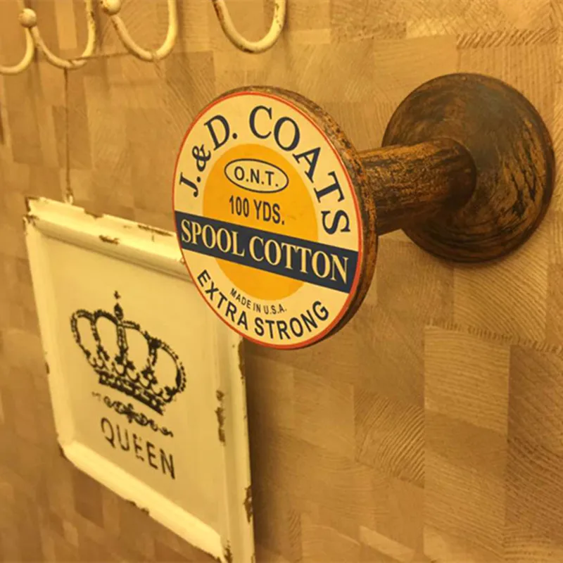 

American Country Living Room Entrance Porch Key Bag Hook Retro Wooden Pile Wall Hanging Ornament Coat Hook Hanger R2791