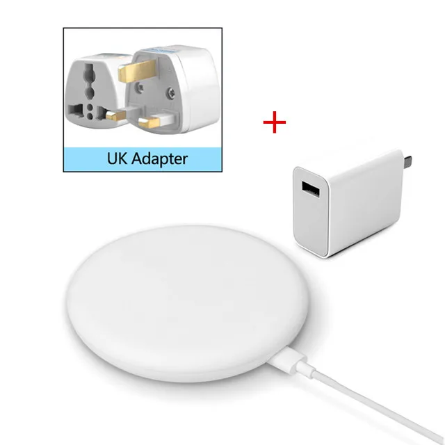 add UK adapter Оригинальное Беспроводное зарядное устройство Xiaomi 20 Вт, Максимальная зарядка для Xiaomi Mi9, зарядное устройство S10Plus с 27 Вт разъемом, быстрое зарядное устройство для iPhone XR XS Max - Цвет: add UK adapter