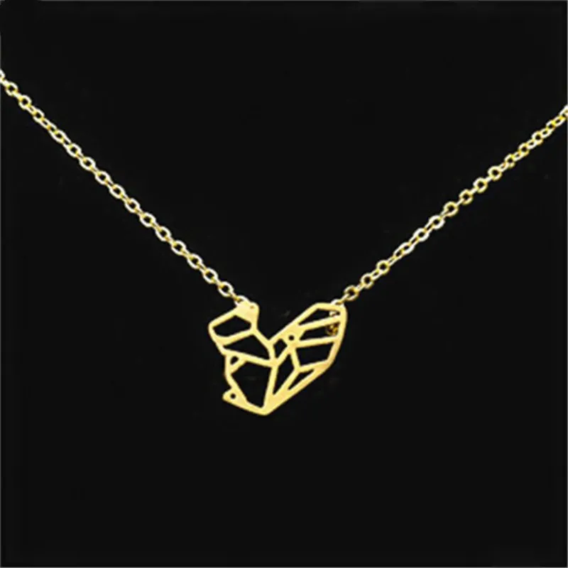 

GORGEOUS TALE Summer Modern Design Stainless Steel Abstract Geometric Hollow Animal Shape Charm Women Pendant Necklace Chains