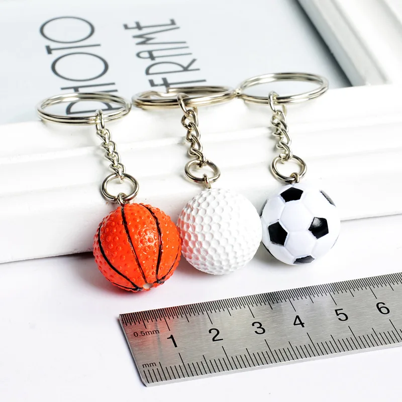 

Creative Sport Style Keychain Football Basketball Golf Ball Key Chain For Men Women Ornaments Pendants Charming Party Gift