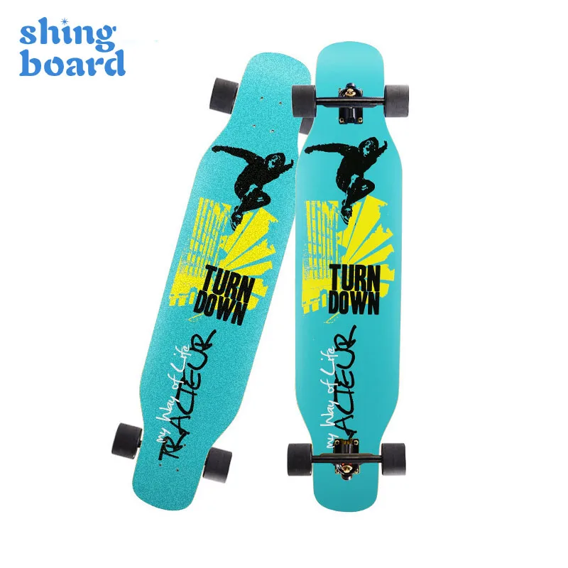 Лонгборд Shingboard для взрослых износостойкий нескользящий с 4 колесами из