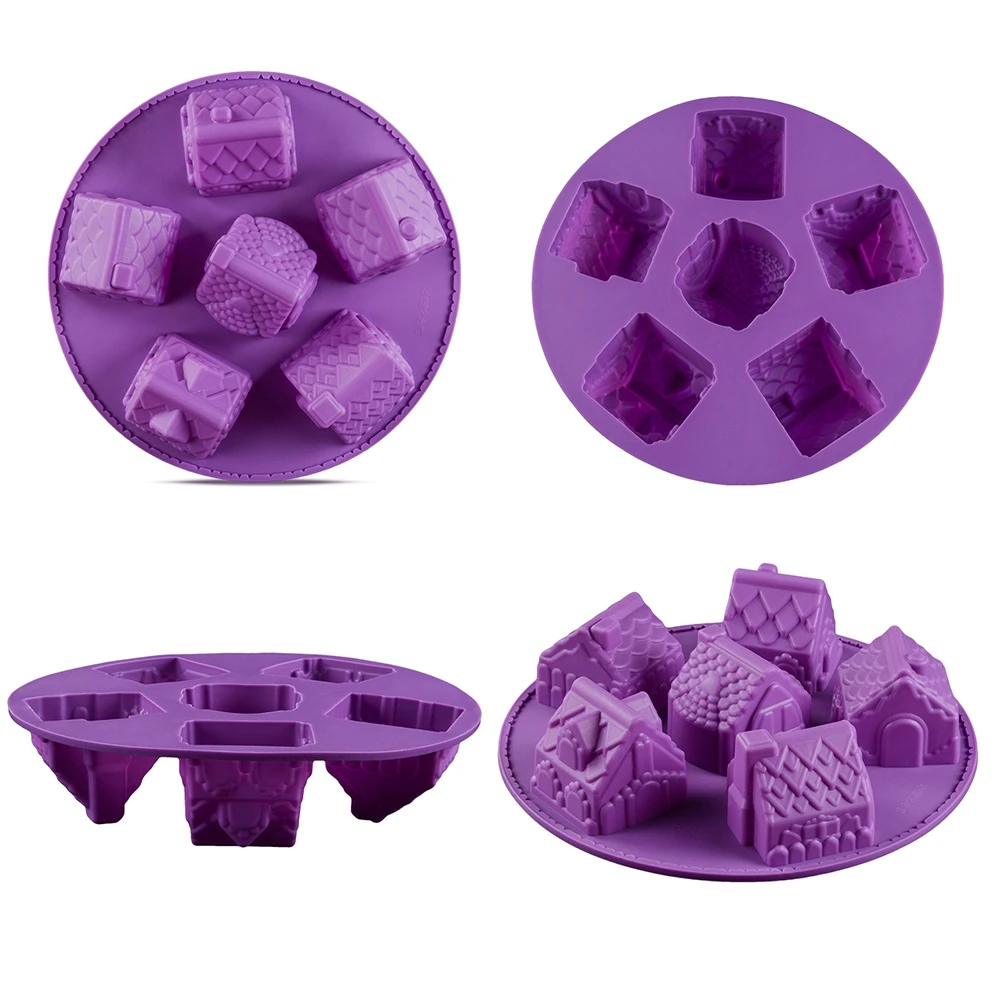 6 полостей 3D Силиконовая Рождественская Имбирная форма для торта шоколада
