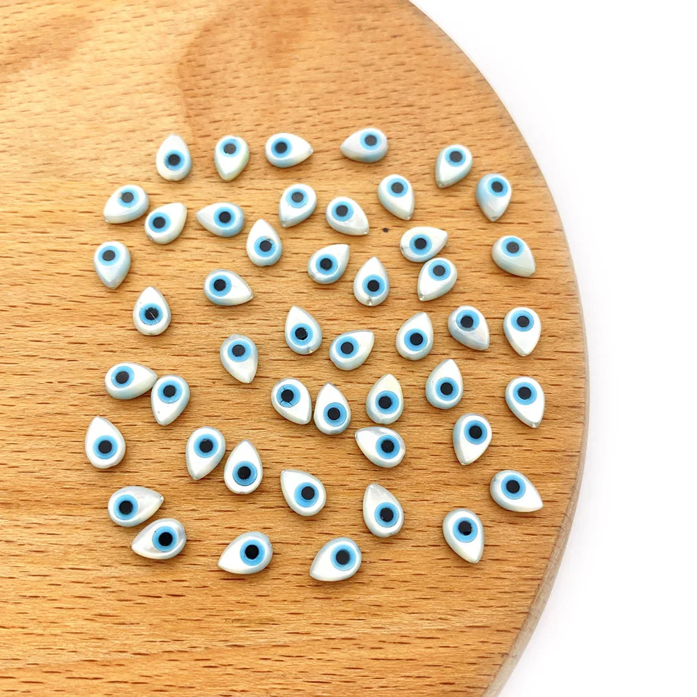 

5pcs/pack Melon Seeds Shaped Natural Sea Shell Evil Eye Litter Water Drop Shape 4x6mm Size DIY for Making Necklace Bracelets