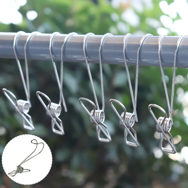 

1pcs Stainless Steel Clips Multi Purpose Photo Towel Hanger Sheet Clip Household Clamps