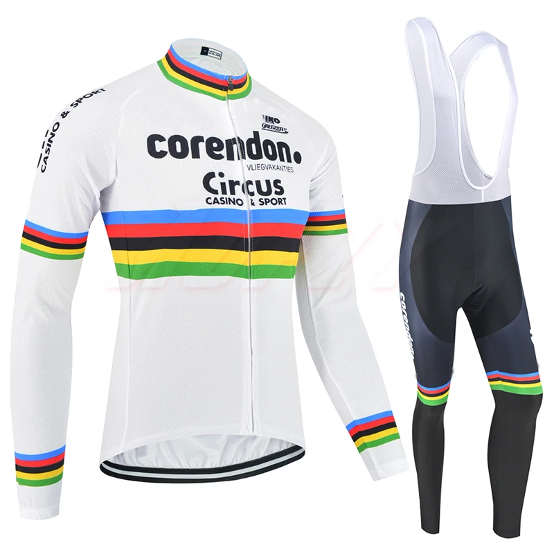 Весна 2020 Pro TEAM Corendon с длинным рукавом для велоспорта Джерси велосипедные штаны