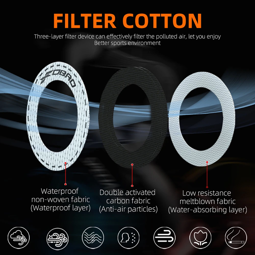 Спортивная маска FDBRO для защиты высоты от дыхания и пыли с воздушным фильтром