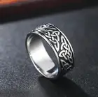 Винтажные панк скандинавские кельтские узорные металлические кольца с узелком индивидуальные мужские очаровательные камни амулет ювелирные изделия