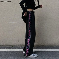 y2k 2021casual pants womens summer thin section dark plaid popular fashion models were thin and versatile sports wide leg pants