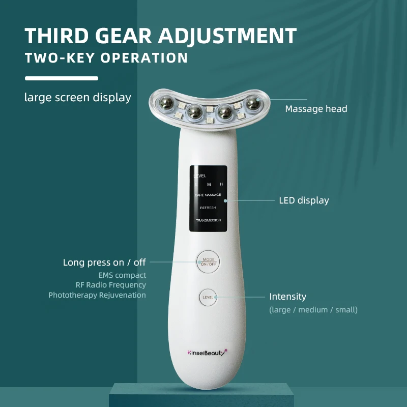 

EMS Electroporation Microcurrent Neck Face Lifting Massager Facial Skin Tightening LED Therapy Beauty Skin Rejuvenation Device