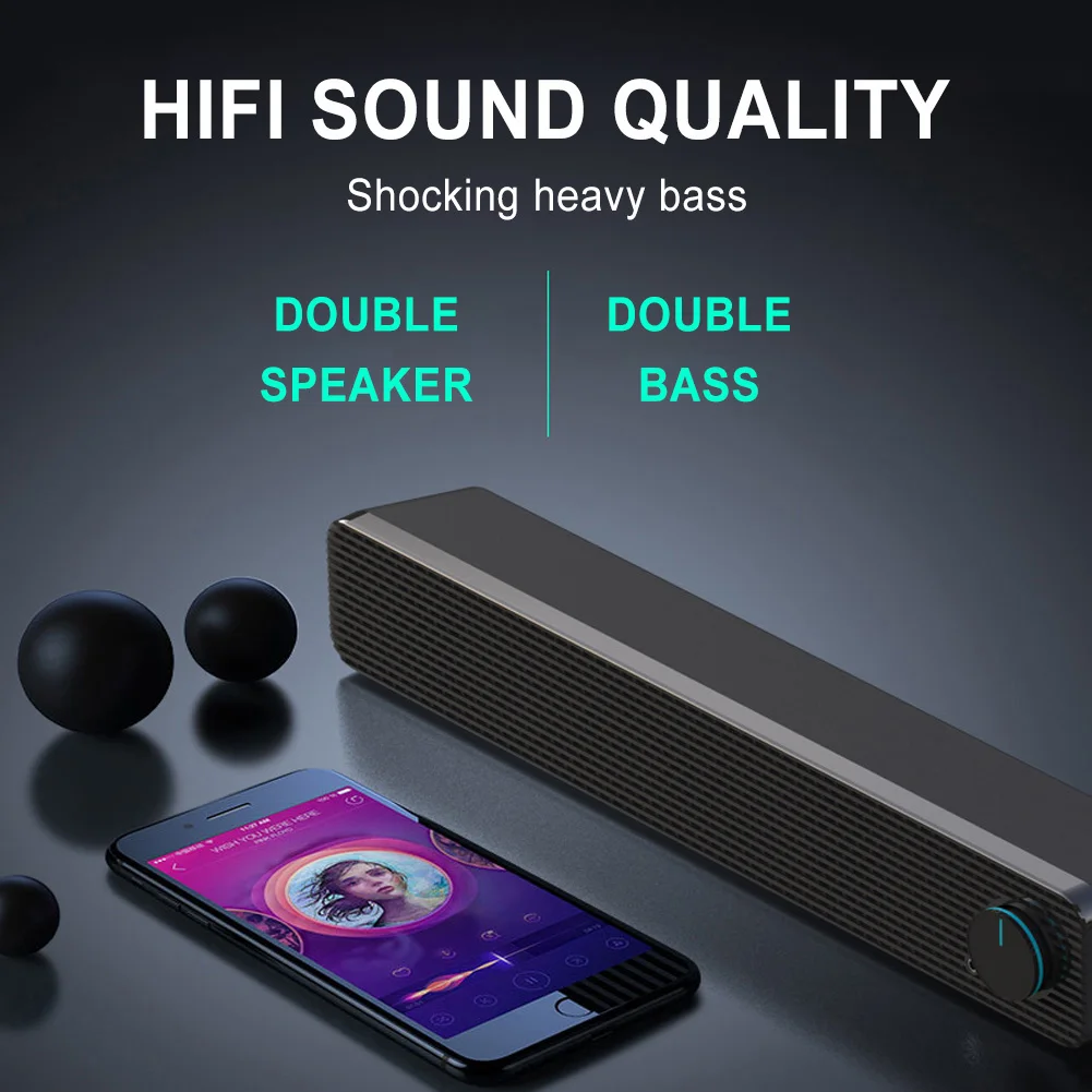 

Bluetooth Sound Bar Portable Wireless Stereo 3D Loud Speaker Surround Sound Powerful Home Theater TV SoundBar Speakers Subwoofer