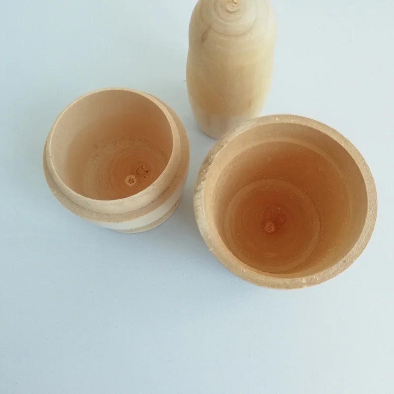 

5pcs Blank Wooden Embryos Russian Nesting Dolls Toy Unpainted Matryoshka Doll DIY Paint Skill Training For Children Gift