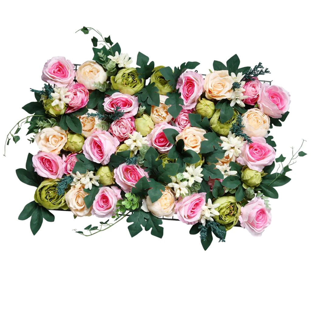 

Silk Flower Wall Wedding Background Flower Panel for Wall Backdrop Venue Decorations Party Home Shop Mall Ornament