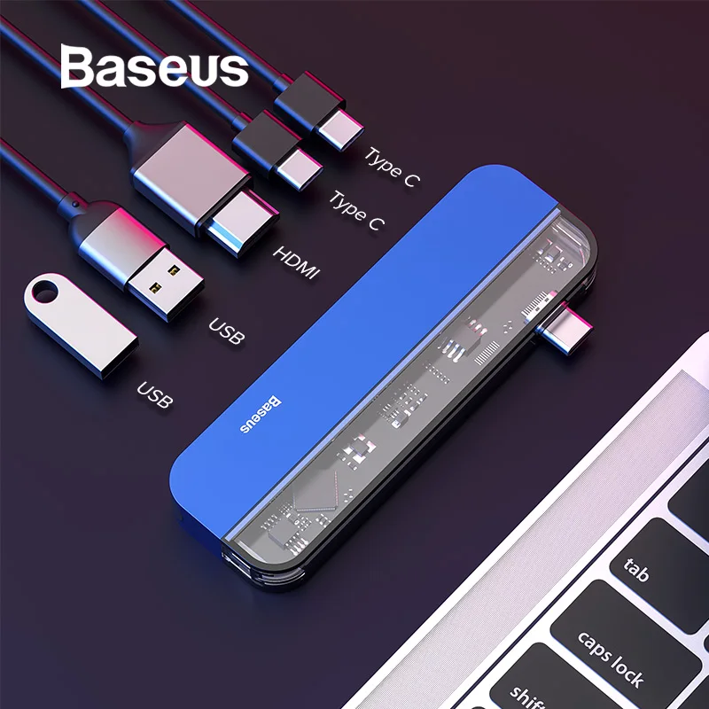 Baseus переходник USB 3,0 концентратор Тип C концентратор Порты и разъёмы HDMI SD/TF док-станции для microsoft Surface Pro 4/5/6 usb-разветвитель компьютерные аксессуары usb концентратор разветвитель usb