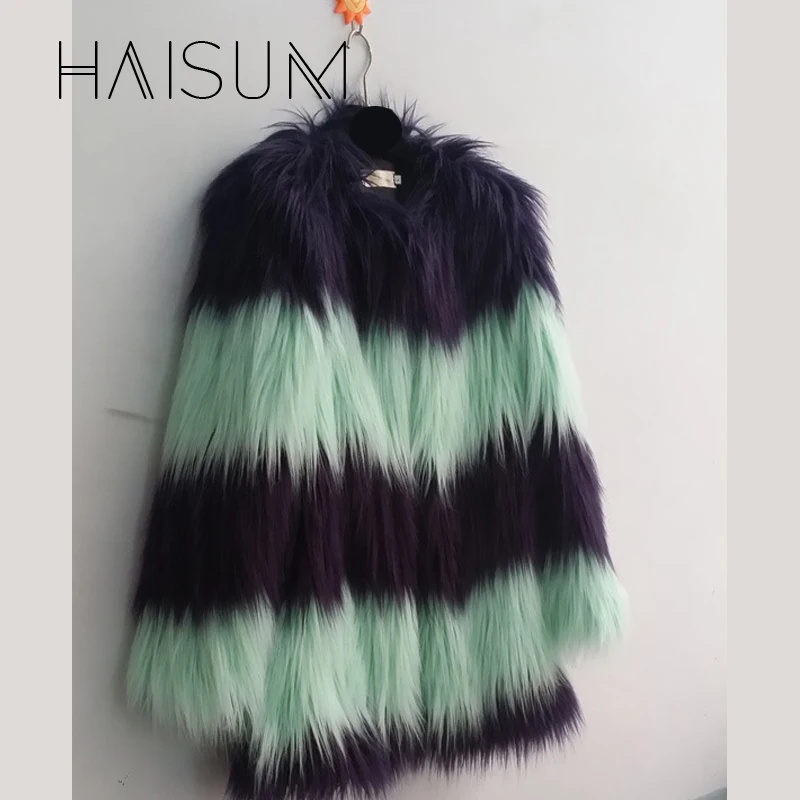 

Women's Faux Fur Coat Winter Warm Mixed Colors Imitation Fox Fur Short Paragraph Large Fur Collar Young Lady 2018 New Nv013