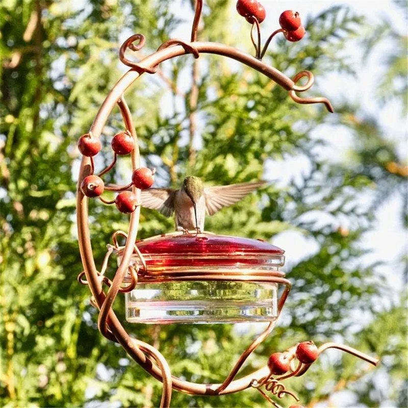 

High Red Berries Hummingbird Feeder With Flame Coppervines Red Mini-Blossom Dream House Birds House for Little Birds LG6