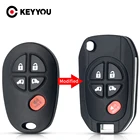 KEYYOU 10x для TOYOTA SIENNA, Tundra 2004 2005 2006 2007 2008 2009 2010-2015 чехол для дистанционного автомобильного ключа оболочка для брелка 4 + 1 5 кнопок