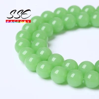 light green jades round loose beads natural green stone beads for jewelry making diy charm bracelet accessories 8mm 15strand