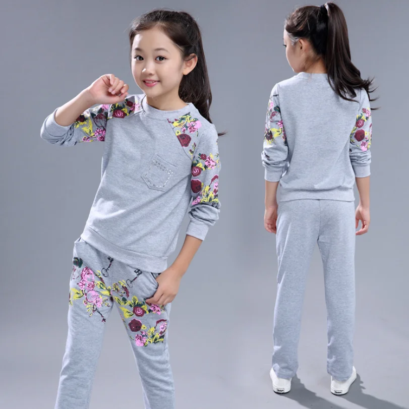 

Autumn Children Set for Girls Cotton Casual 2-piece Set Girls Clothes Thicken Tracksuit for Kids fashion set Teens Sports Suit