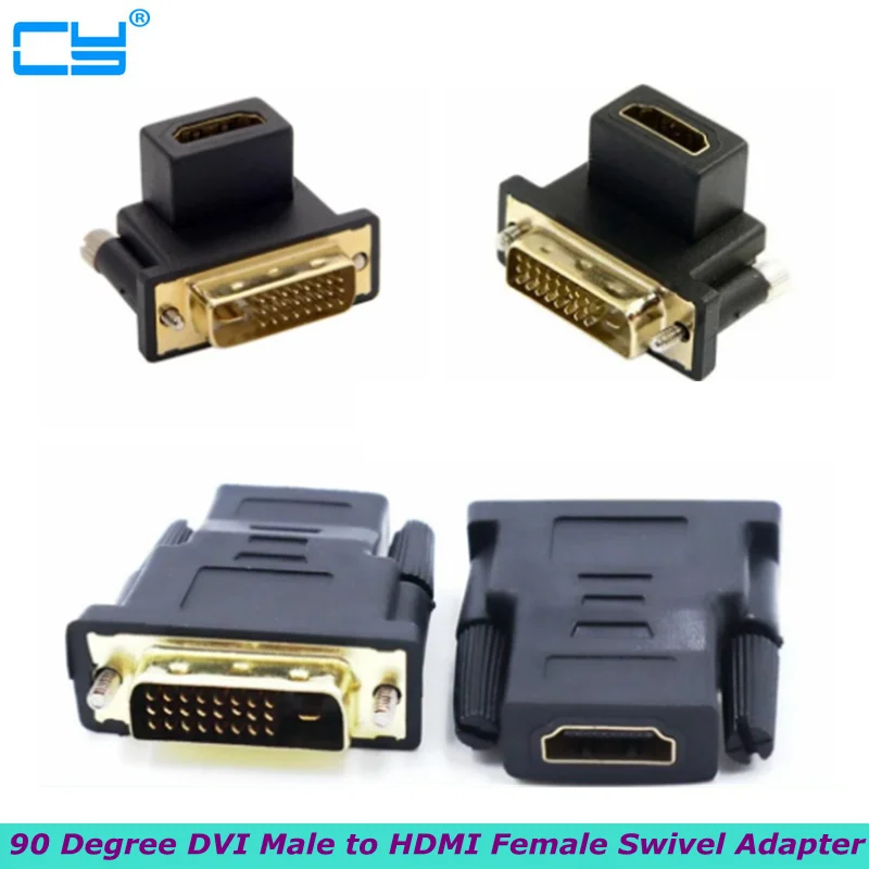 Адаптер HDMI с углом 90 градусов разъем DVI штекер гнездо используется для компьютера