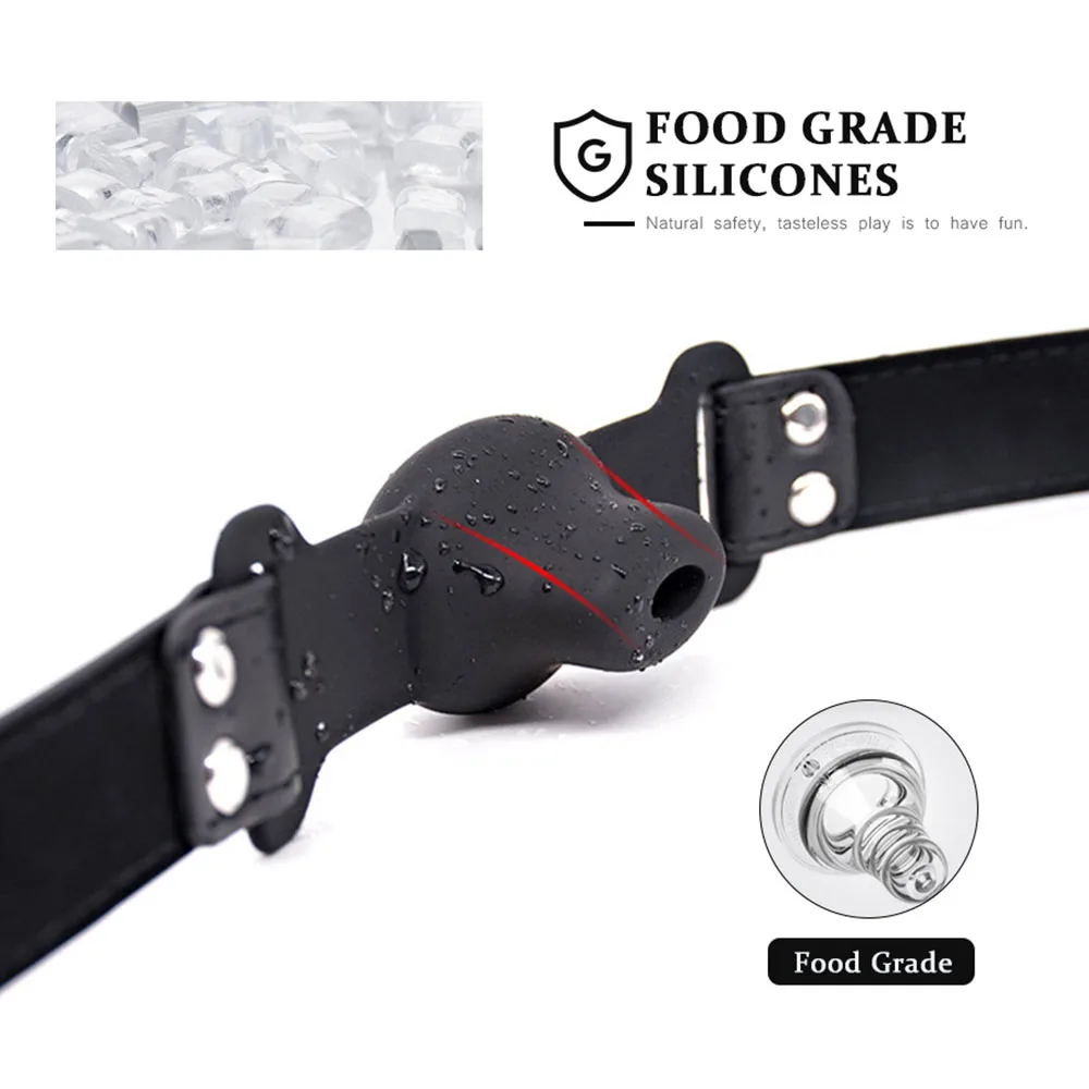 Hollow Oral Gag Silicone Bdsm Open Mouth Plug Adult Games Leather Bondage Restraints Sex Toys For Women Couples Fetish Torture | Красота и