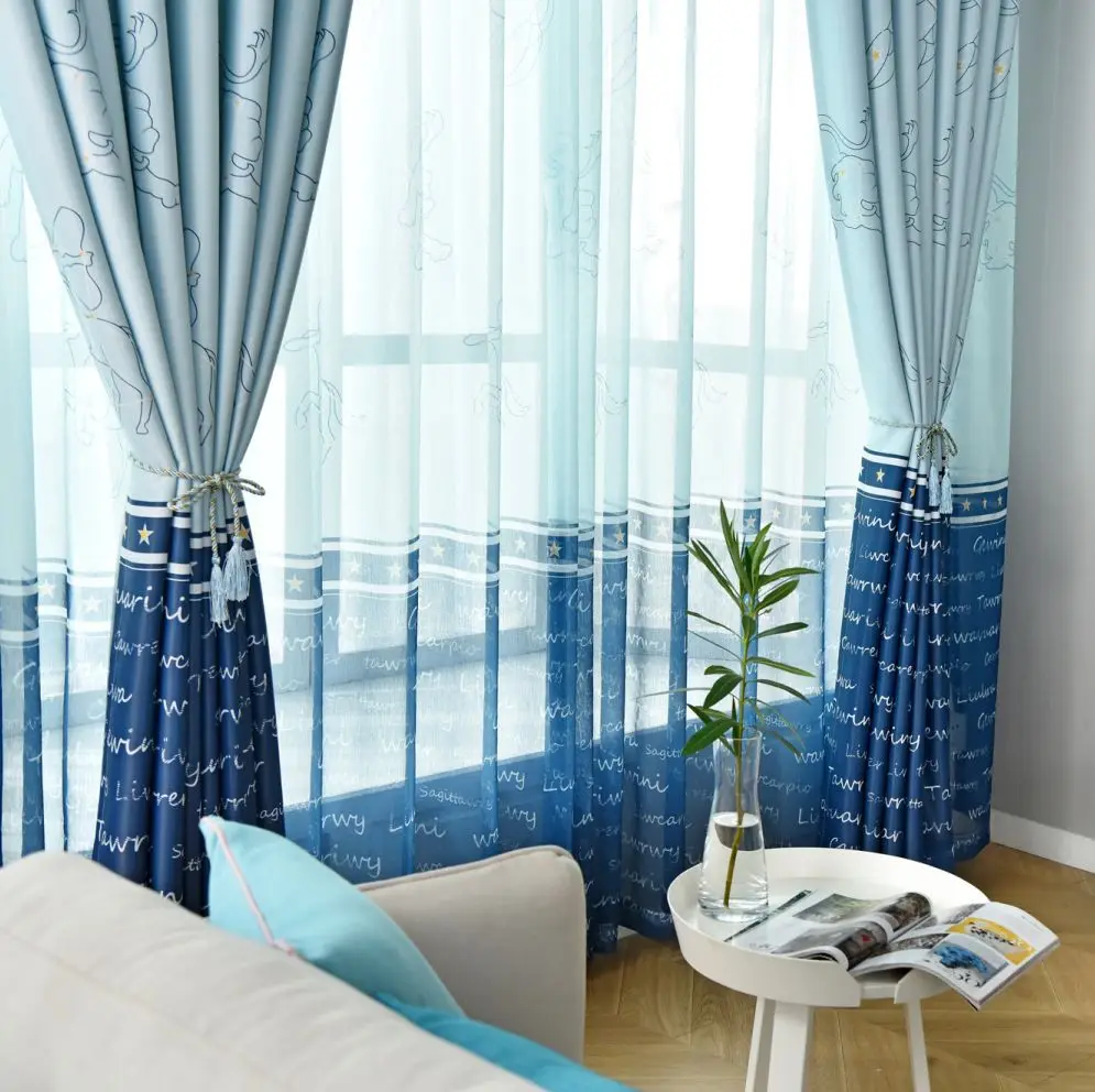 Northern Europe's Twelve-Star Simple and Modern Full-light Curtains for Living Dining Room Bedroom. | Дом и сад