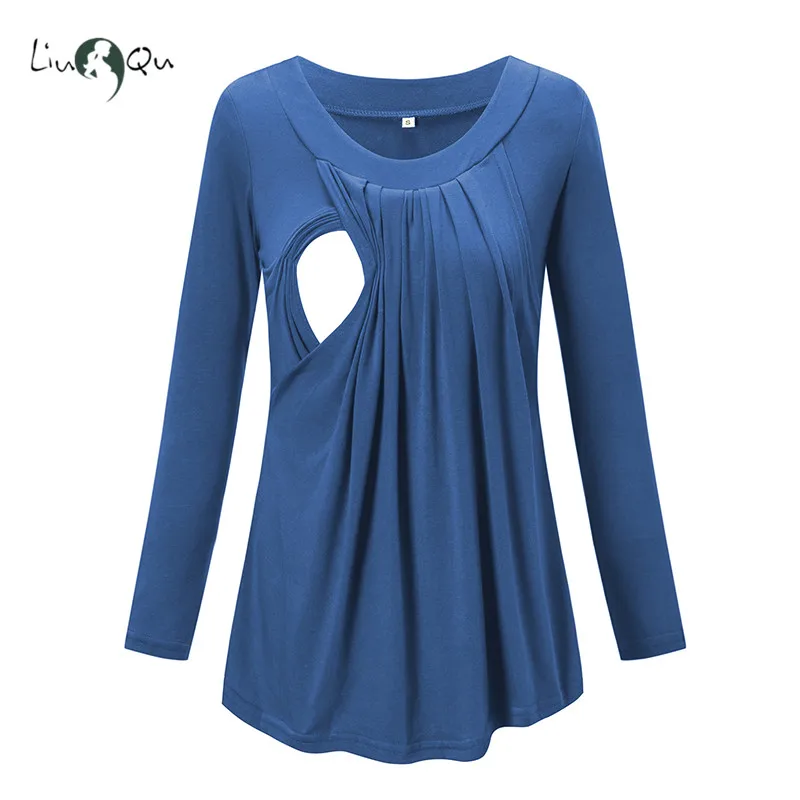 Женская одежда блузки для беременных и кормящих матерей рубашки плиссированные