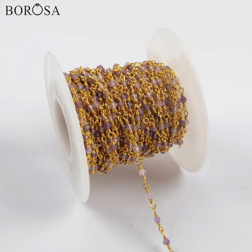 Цепочка Из Натурального аметиста 3 м 2 мм | Украшения и аксессуары