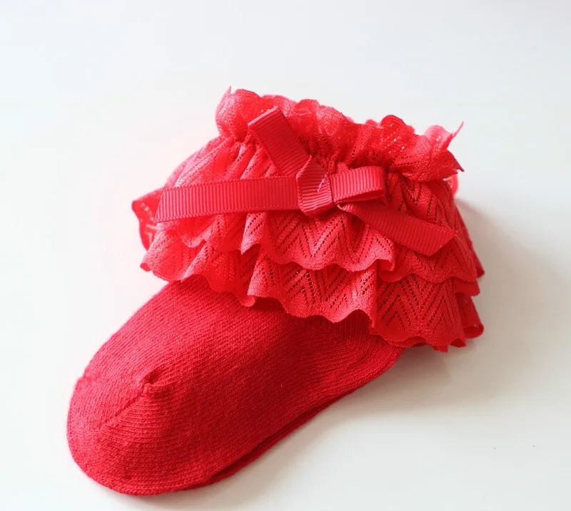Носки для новорожденных теплые белые носки принцессы хлопковые детские зимние