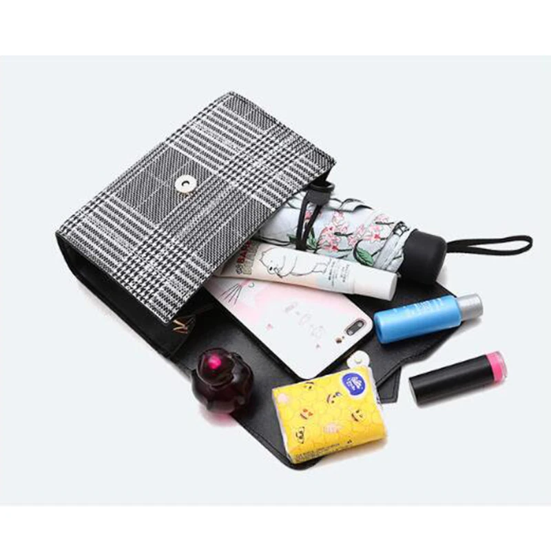 

Small Crossbody Bags for Women Pu Leather Plaid Patchwork Cross Body Bag Female