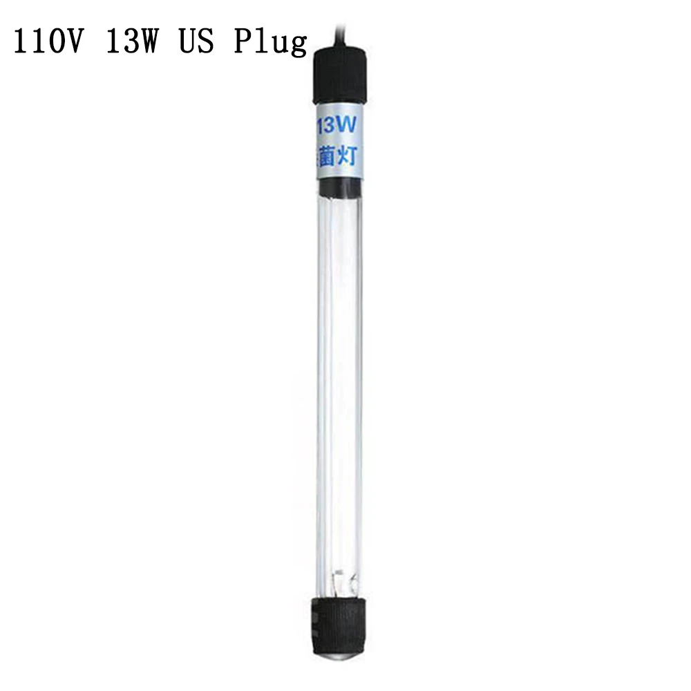 110V 13W US Plug Аквариум лампа UVC огни стерилизатор UV ламповый аквариум освещение аквариума бактерицид дезинфекционный УФ очиститель воды - Цвет: 110V 13W US Plug