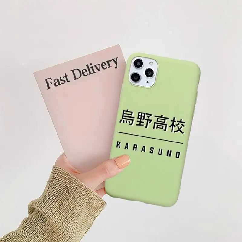 

Anime haikyuu volleyball boy Phone Case Candy Color for iPhone 11 12 mini pro XS MAX 8 7 6 6S Plus X 5S SE 2020 XR