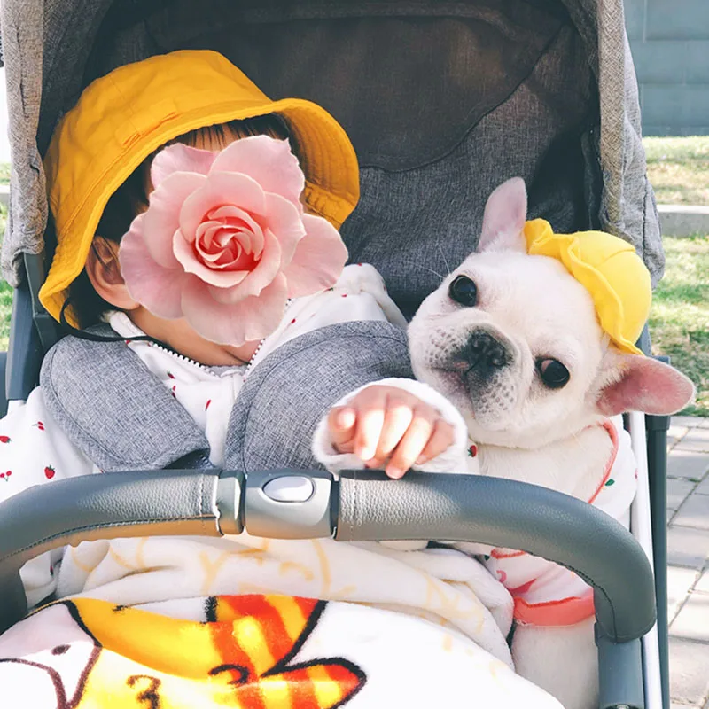 Желтая Кепка для собаки ручной работы забавные аксессуары питомцев шапка собак