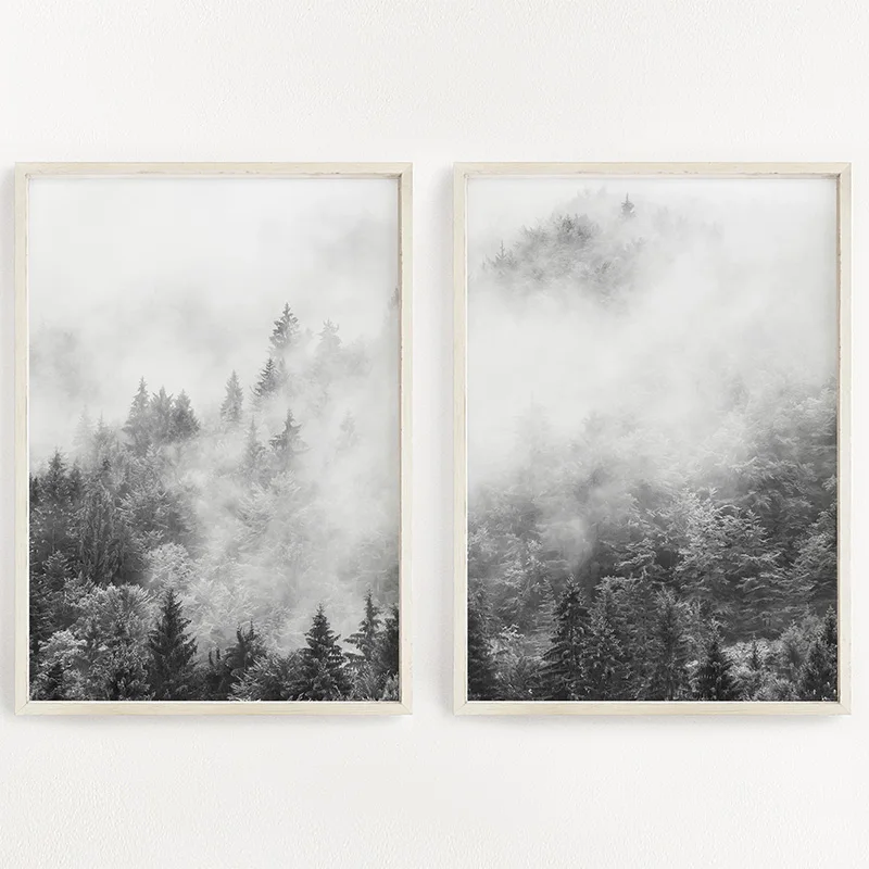 Минималистичный лес настенные художественные пейзажи Холст Плакаты картинки