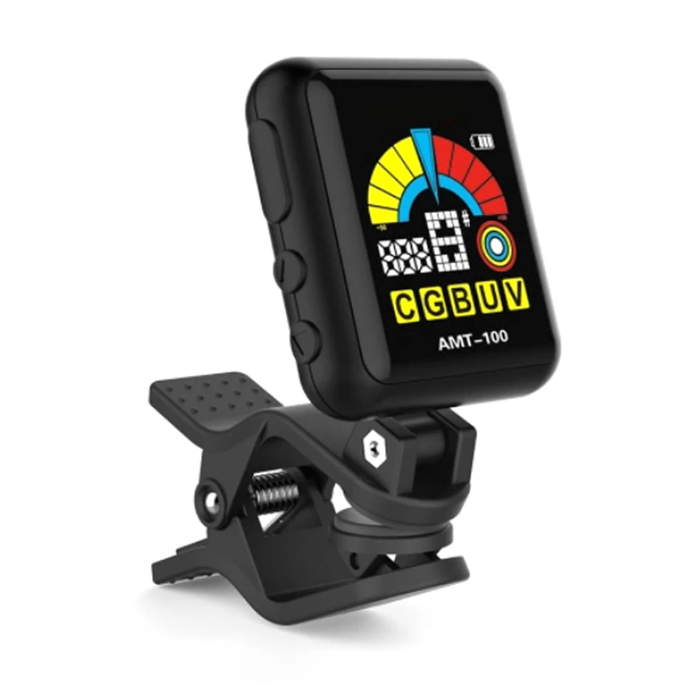 AMT-100 Перезаряжаемые вращающийся зажим электронный тюнер метроном Цвет Экран для