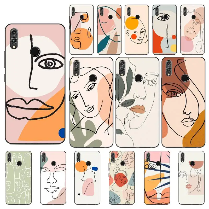 

Yinuoda Minimalist Face sketch Phone Case For Huawei Honor 8 8S 8X 8A 9 9X 10 20 Lite 7C 7A 10i 20i