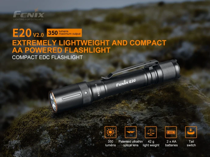 Fenix E20 V2.0 Luminus SST20 светодиодный 350 люменов на выходе Открытый Сильный светильник