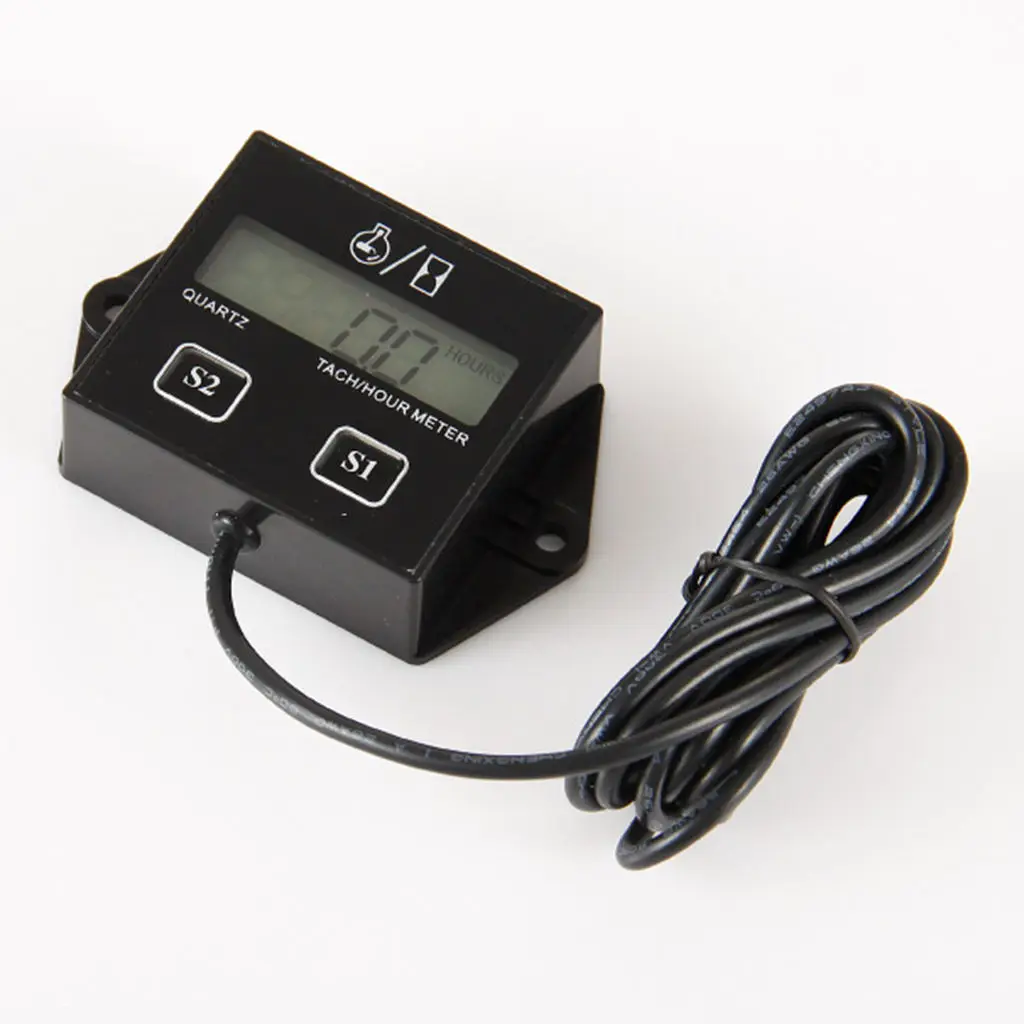 

Tach Hour Meter LCD 2/4 Stroke Tachometer Reminder Engine Chainsaw Boat