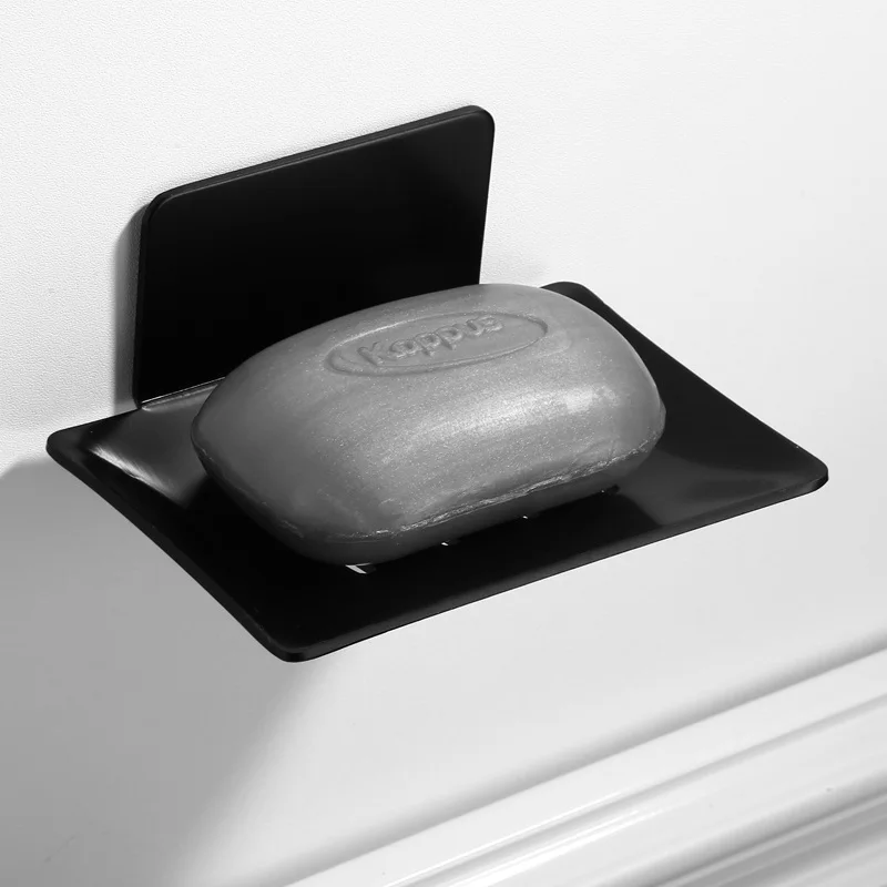 Алюминиевый держатель для мыла черный в ванной комнате полка хранения без