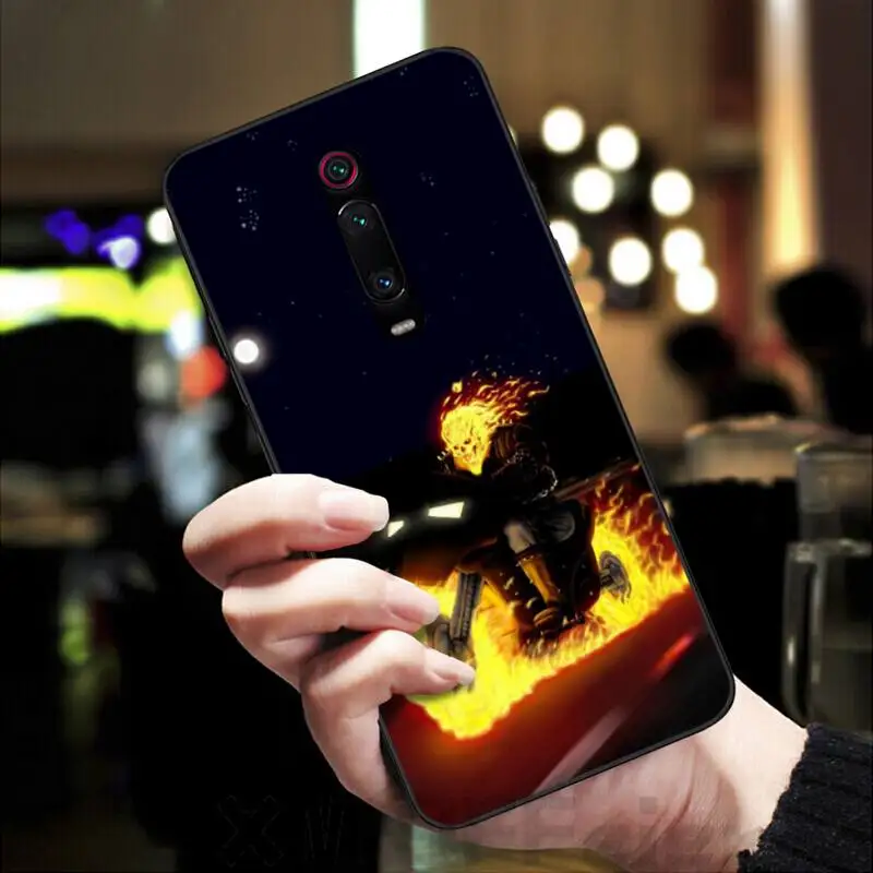LJHYDFCNB панк Пламя Череп Обложка черный мягкий чехол для телефона Redmi K20 Note4 4X 5 5A 6 6PRO 7