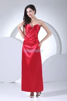 free shipping new style 2014 strapless bandage vestidos plus size pageant red prom gown taffeta sweetheart bridesmaid dresses